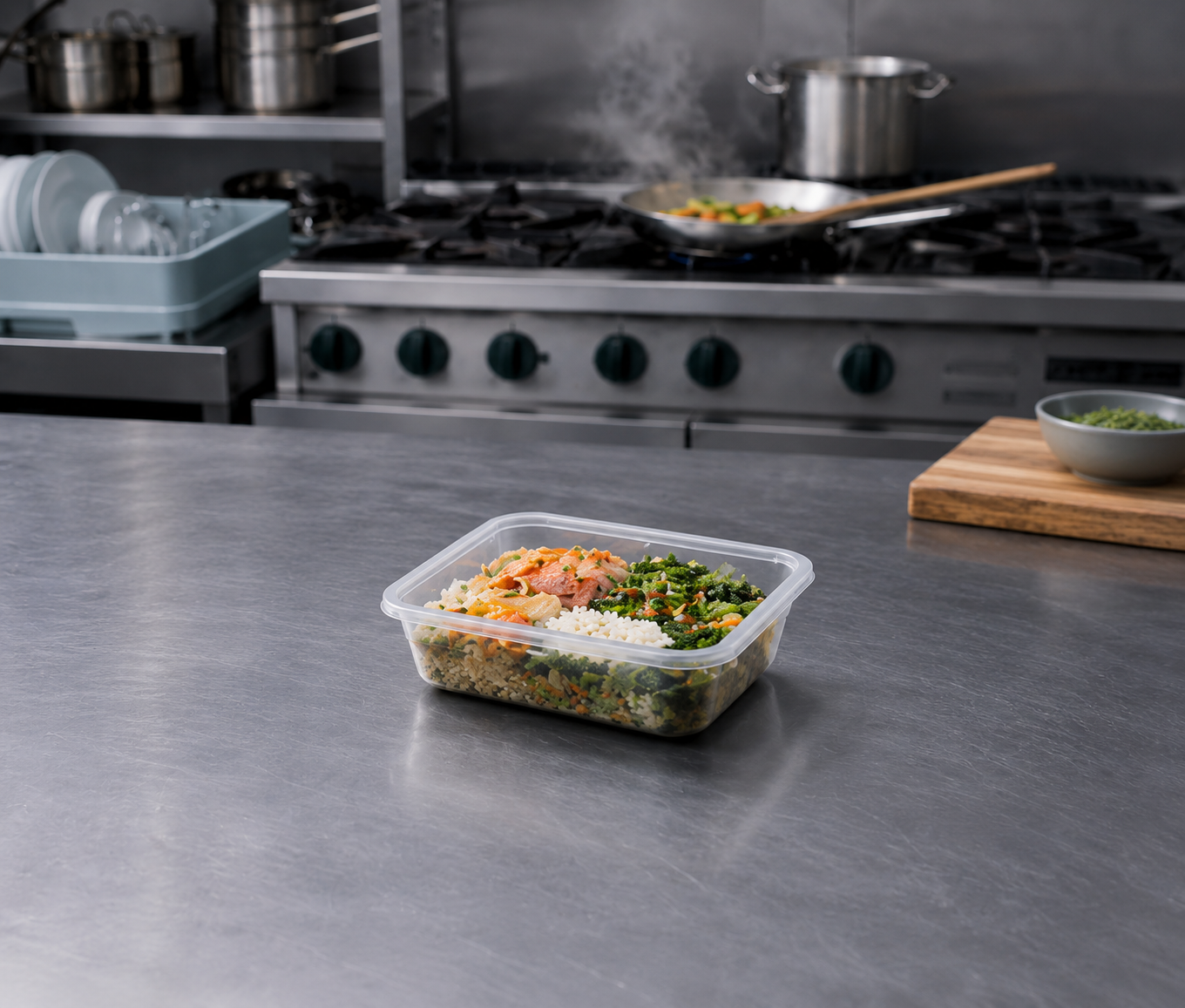 Fresh and frozen prepared foods in cold storage